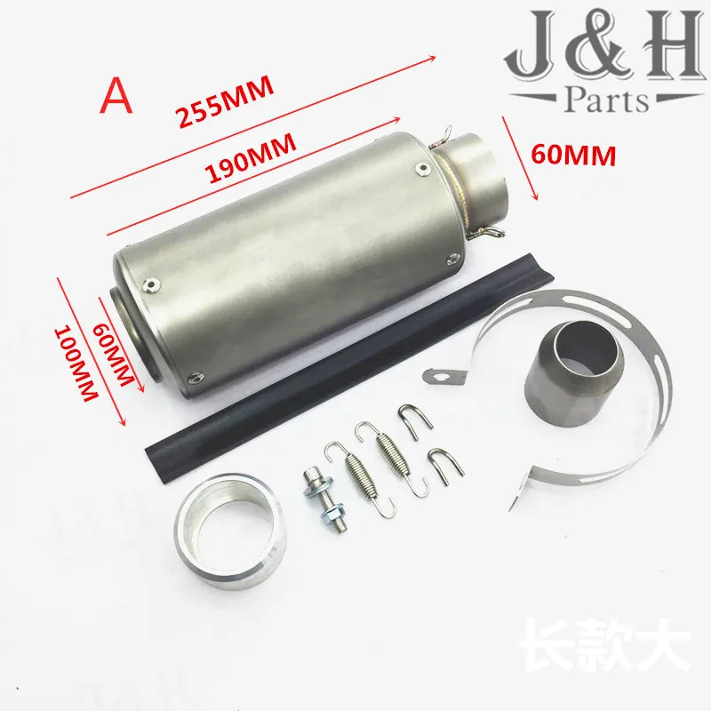 Buy Universal stainless steel 21mm 24cm 25cm 30cm motorcycle exhaust silencer