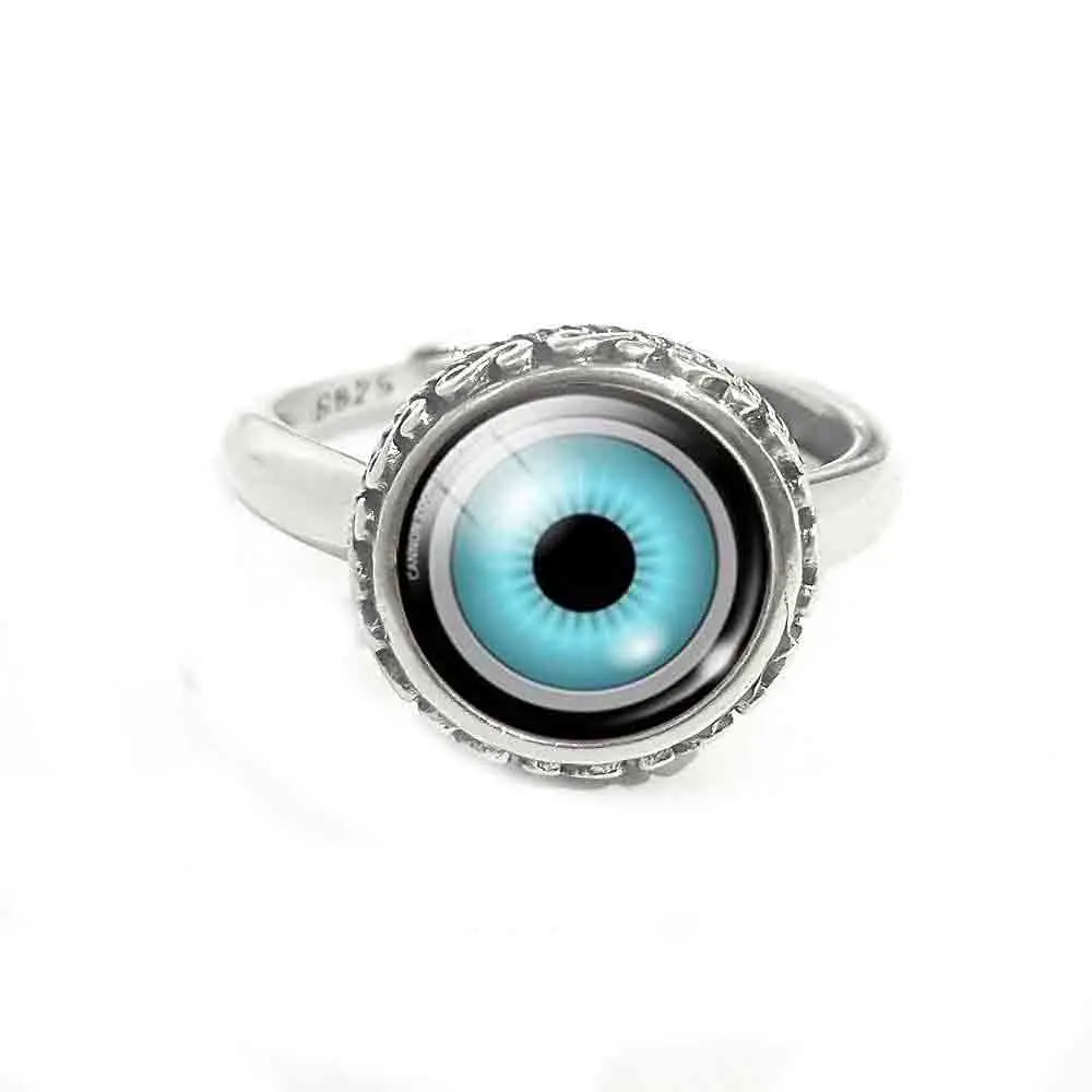 Jewelry Real Solid 925 Sterling Silver Ring Camera lens