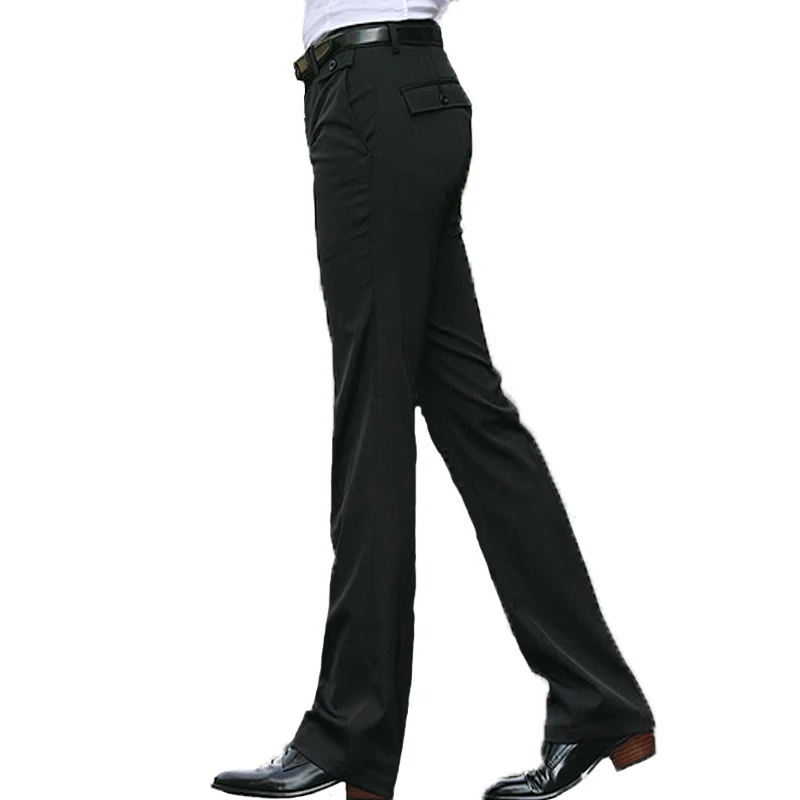 Новинка, расклешенные брюки с колокольчиком, танцевальный черный костюм, брюки, деловые штаны для мужчин - Цвет: Черный
