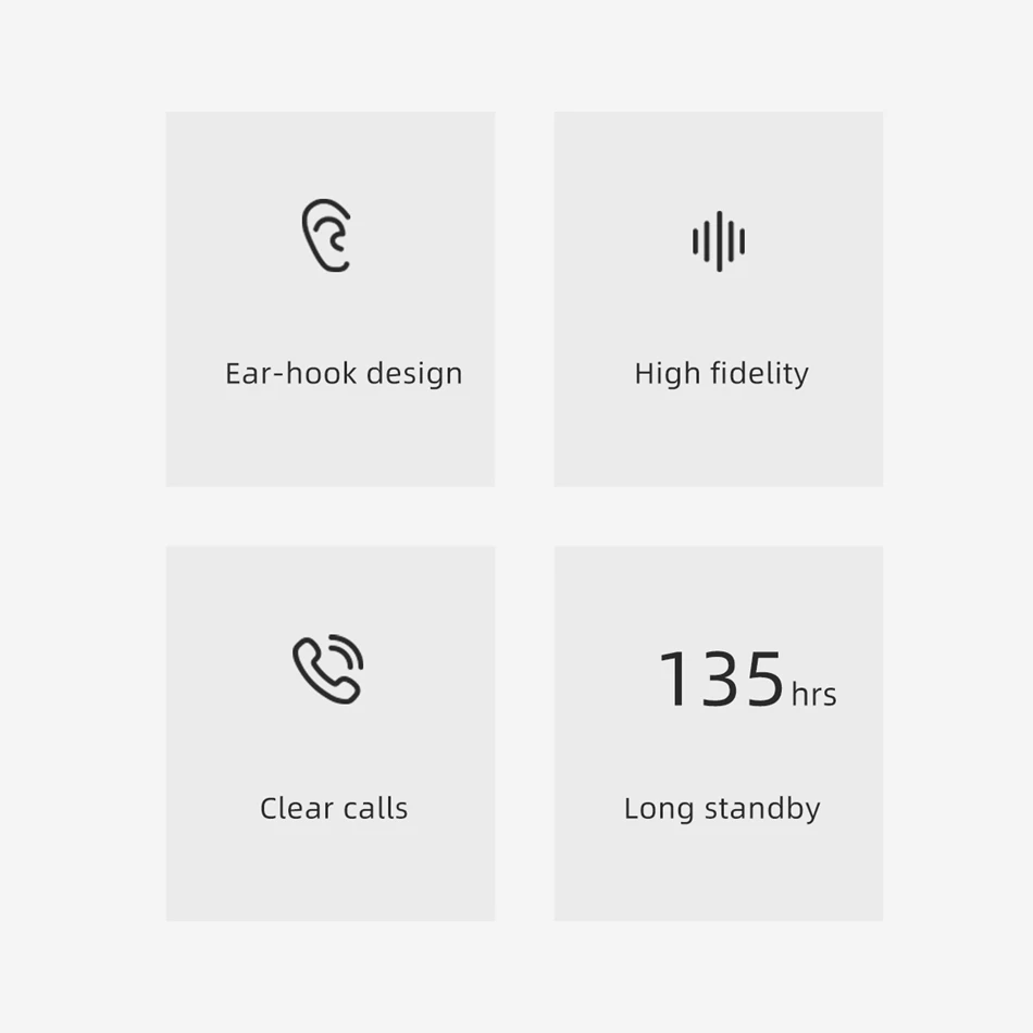 ROCK Bluetooth Earphone for Music Ear-hook Design Wireless Earphones Bluetooth 5.0 Earphone With Mic for iPhone Xiaomi Samsung