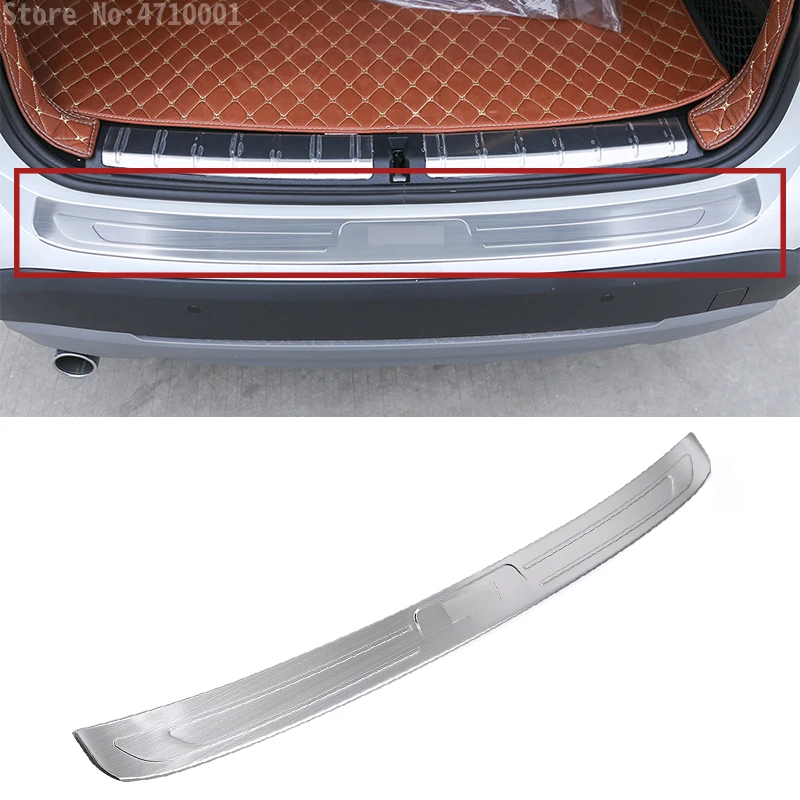 304 Stainless Steel Rear Trunk Rearguards Rear Bumper Outer Sill Protector Guard Cover Plate 1pc For BMW X1 f48 2016-2019