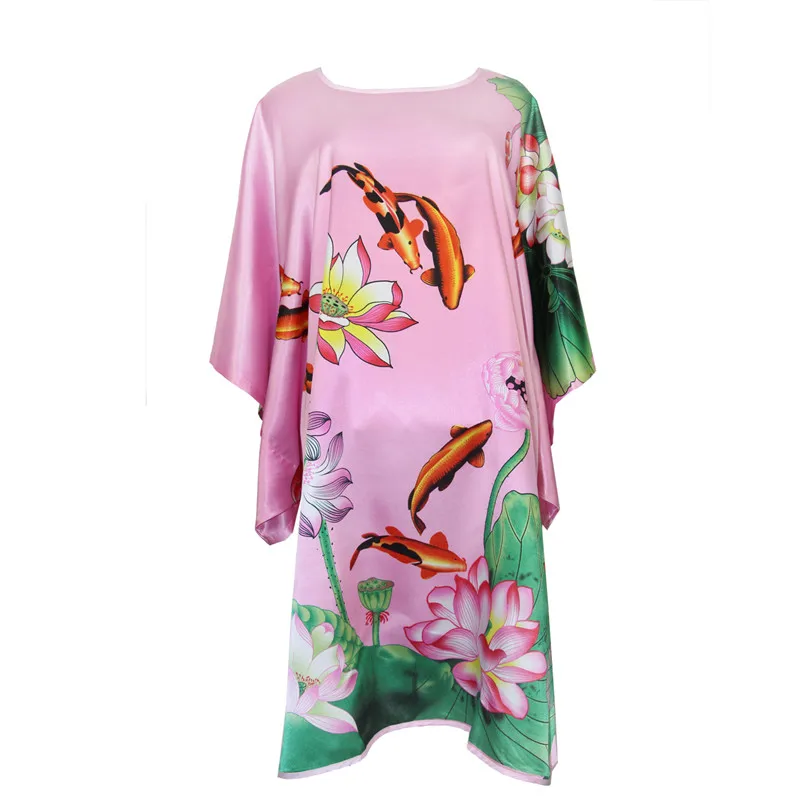Горячая леди вискоза халат женские халаты, пижамы Ночная рубашка больших размеров домашнее платье винтажное платье-Кафтан ночная рубашка - Цвет: 5