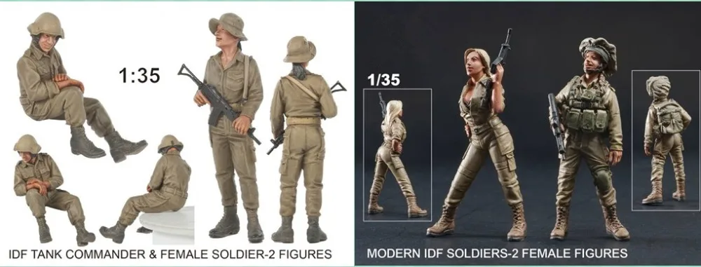 1/35 6pcs Set Resin Figure Model Kit Israeli Soldiers Defense Forces Unpainted