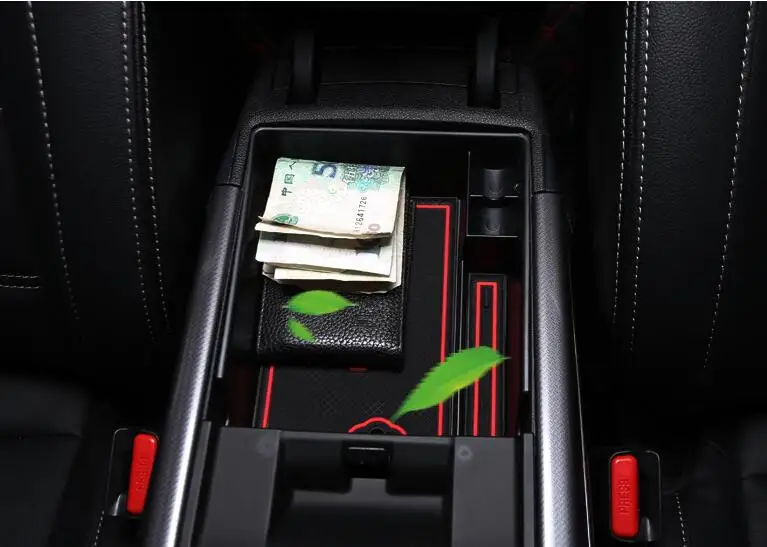 

For Renault Koleos 2017 ABS Plastic Car Armrest Storage box Grid Cover Trim Car Styling accessories 1Pcs