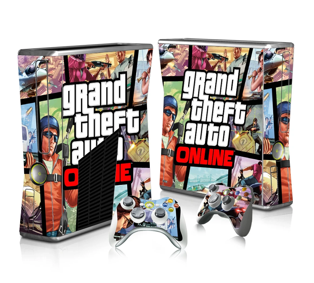 

Grand Theft Auto Protector Vinyl Sticker for Xbox 360 Slim Console Decal with 2 Controller Skins Cover for Xbox360 Skin