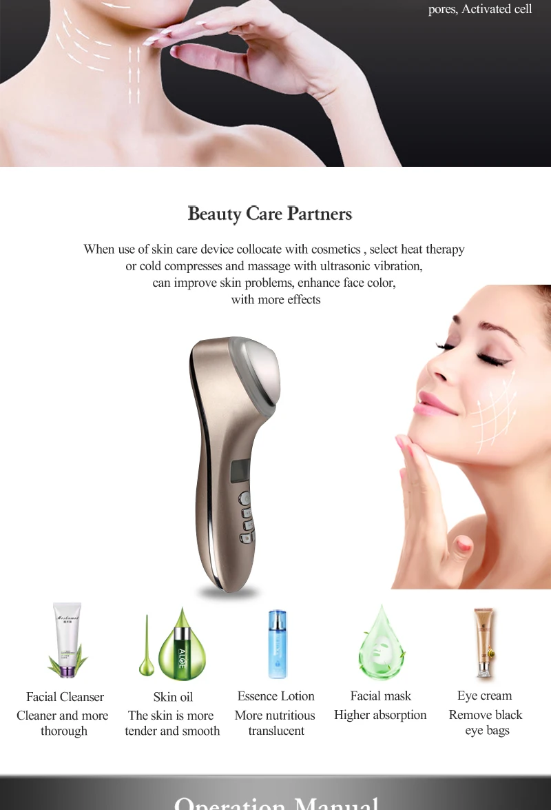 Rejuvenescimento da Pele Importação e Exportação Ultra-sônico Vibração Quente Frio Martelo Led Facial Levantamento Rejuvenescimento Essência Spa Íon 13 facial levantamento rejuvenescimento da pele rejuvenescimento essência