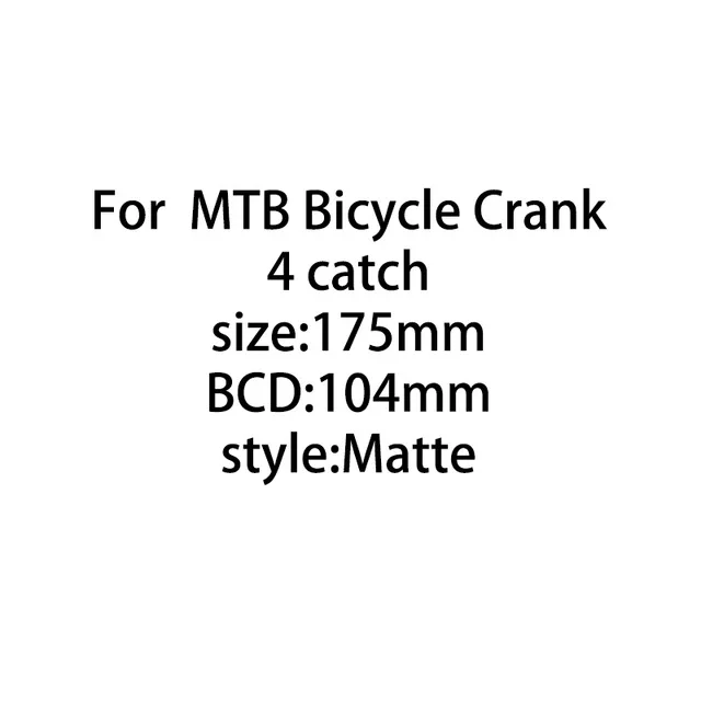 Сверхлегкий Полный 3 K углеродного волокна система для горного велосипеда для BCD 104 мм Bcycle длина шатуна 170/175 мм части горного велосипеда - Цвет: Matte For MTB 175mm