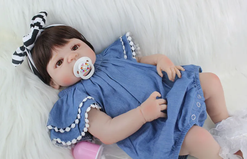 BZDOLL, 55 см, полностью силиконовый корпус, Reborn Baby Doll, игрушка, как настоящая, 22 дюйма, новорожденная девочка, принцесса, младенцы, кукла, купание, игрушка, детский подарок