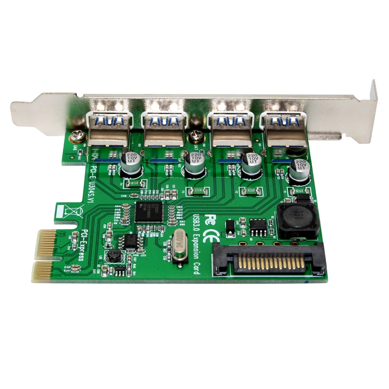10 шт. новый 4 портовый USB 3 0 PCI Express Card PCIe хост контроллер 4x USB3.0 NED720201 5 Гб для