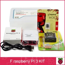 F Raspberry pi 3 *1+16G SD card *1+Original shell* 1+EU power plug*1+heat sink*3+case for raspberry pi 3 kit*1 free shipping