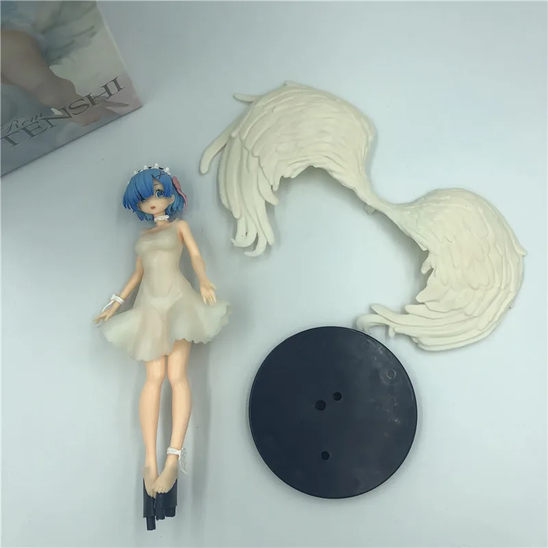 Аниме Re: жизнь в другом мире от zero Angel wings Rem Прозрачное платье ПВХ фигурка Милая Rem модель игрушки 23 см
