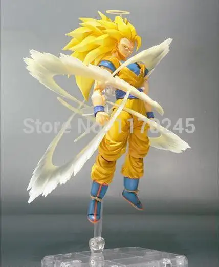 

High quality Anime Dragon Ball Z SHF figma  Super Saiyan 3 Son Goku PVC Action Figure Collection Toy 6" 14CM