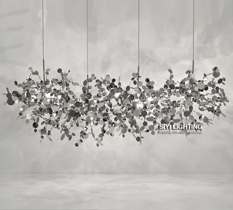 

Modern Contemporary Pendant light 3/4/6 Heads Rectangle Suspension Lighting Fixture for Dinning Room Restaurant