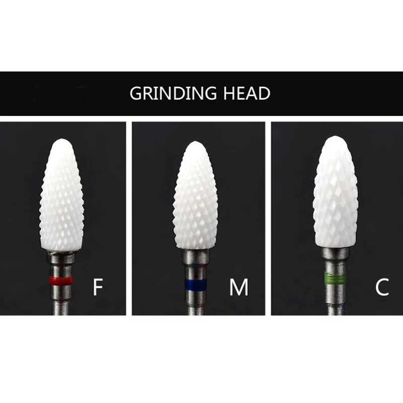 3/32 керамический сверло для ногтей для электрического маникюрного станка, аксессуары для нейл-арта, инструменты фреза для электрического маникюра, пилка для ногтей