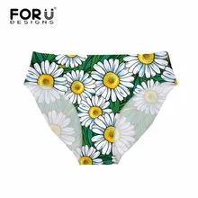 FORUDESIGNS/Бразильское бикини, плавки, купальники, раздельные Цветочные хризантемы, печать, плавки, женские сексуальные бразильские трусики