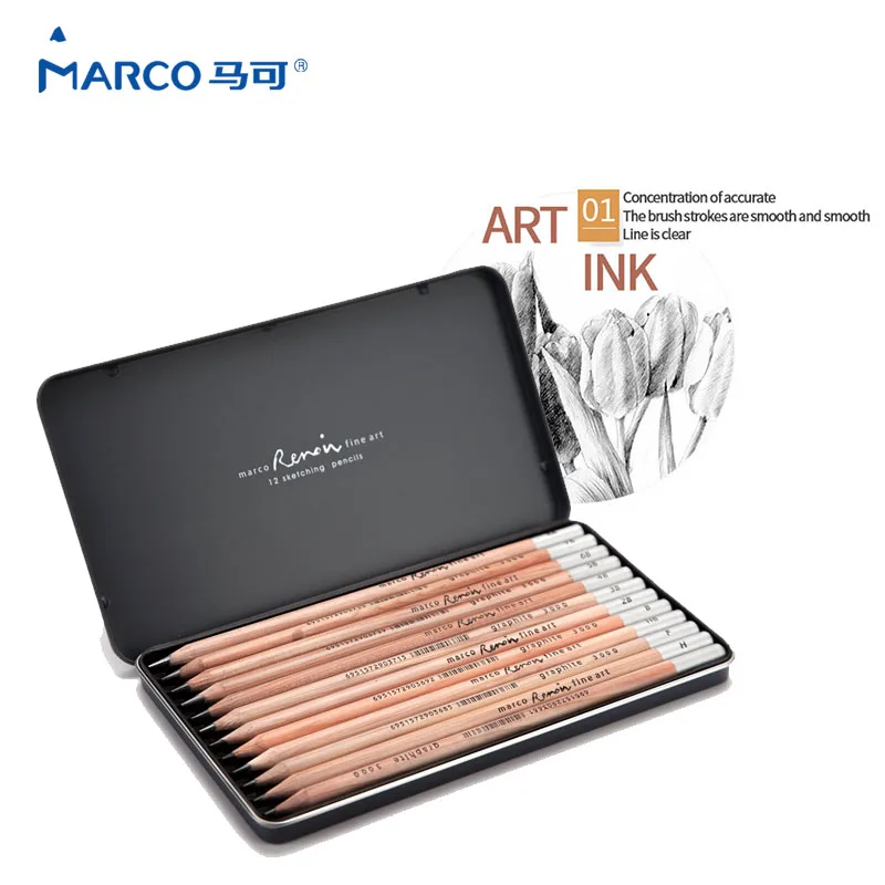 Марко 12 шт./setrenado Addo серые карандаши для рисования 2H-8B мягкие безопасные нетоксичные карандаши для рисования профессионалами для офиса и школы