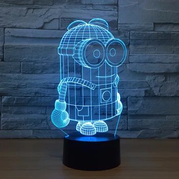 

7 Colors Cartoon Cut 3D Minions Night Light LED Desk Table Lamp Touch Switch Colorful For Child Baby Birthday Xmas Gift