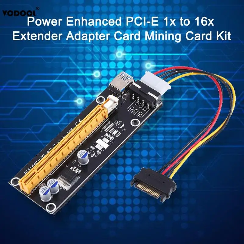 VODOOL PC Компьютерная усиленная PCI E 1X до 16X Express Расширительная карта расширитель