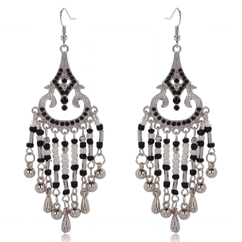 Fashion Long Bohemian Earrings For Women Vintage Jewelry Statement Fashion Long Bohemian Earrings For Women Vintage Jewelry Statement Multi Color Seed Beaded Tassels Dangle Chandelier In Drop From