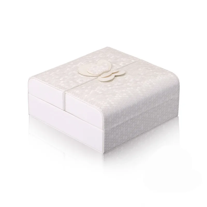 

Jewelry Organizer Packaging Box Casket Exquisite Makeup Case Cosmetics Beauty Storage Container Boxes Christmas Gift White Color