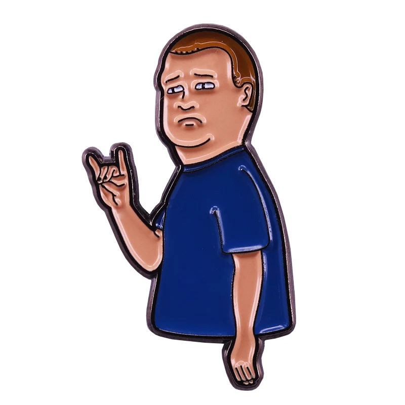 

King of the Hill pin Bobby Hill horns brooch cute cartoon badge funny anime gift backpack accessory