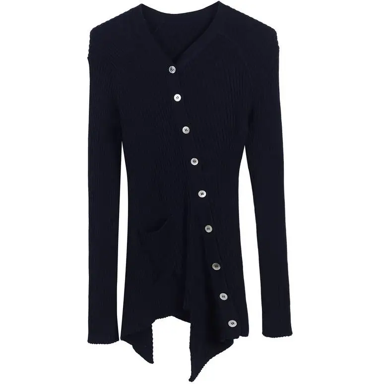 Best Price Asymmetric cardigan Irregular sweater autumn and winter new knit Women