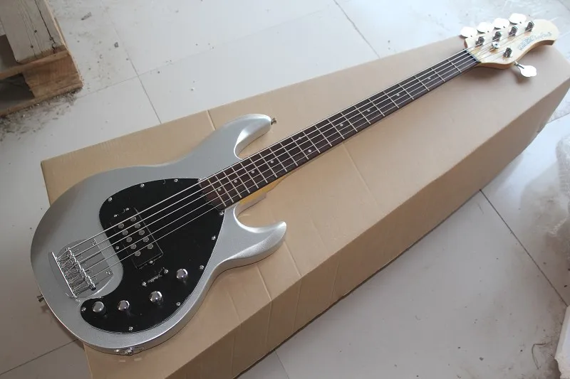 Одежда высшего качества серебристо-серый Цвет Музыка StingRay человека 5 strings