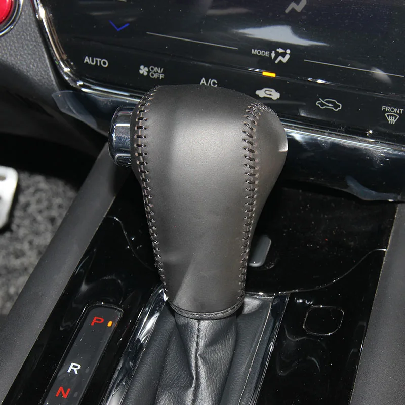 Натуральная кожа ручка переключения передач крышка для Honda VEZEL на автомобиль крышка на рычаг переключения передач ручка переключения передач