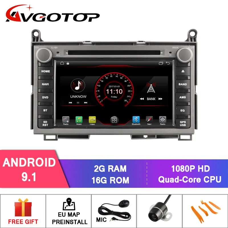 

AVGOTOP Android 9 CAR Navigation Multimedia For TOYOTA VENZA 2G 16G Vehicle GPS Bluetooth Audio DVD Radio Video PLAYER