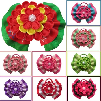 

10 BLESSING Happy Girl Hair Accessories 5" A- Ball Butterfly Hair Bow Elastic