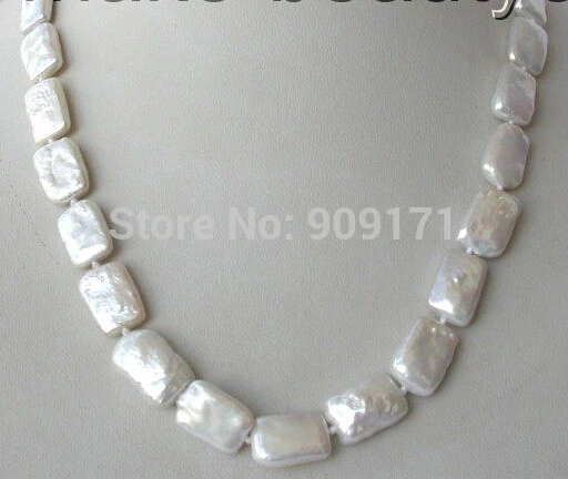 

FREE SHIPPING>>>@@ >&>>>sstunning big 15mm baroque white freshwater cultured pearl necklace