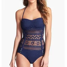 Вязаный купальник, сдельный купальник, туника, красивый купальный костюм, черный, белый, с открытой спиной, M, L, XL, XXL