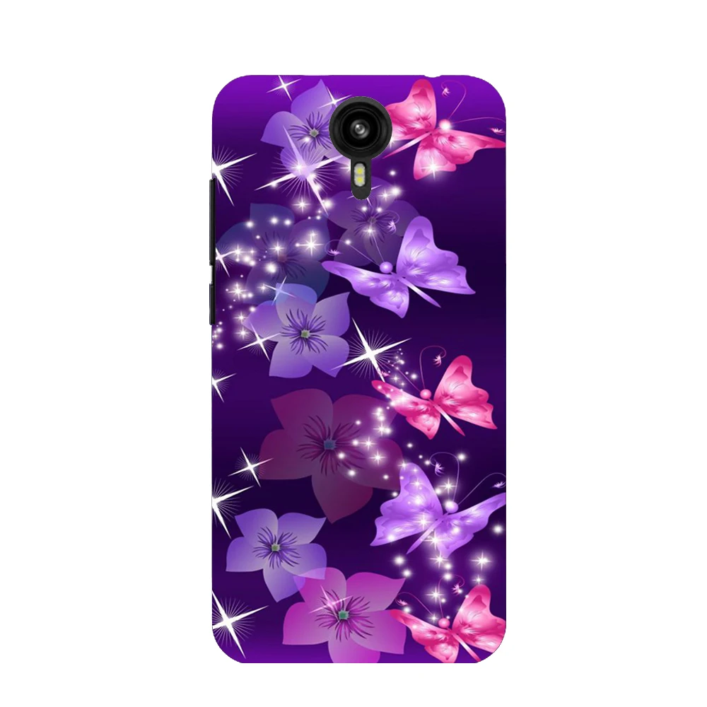 Яркий фиолетовый чехол с принтом цветов и бабочек для Prestigio Muze B3 PSP3512DUO, чехол из ТПУ на заднюю панель, чехол