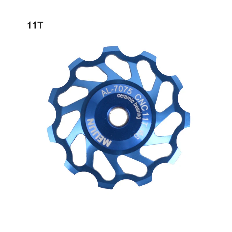 11T blue 2 шт. MEIJUN MTB дорожный велосипед Керамика шкив 7005 Алюминий сплав задний переключатель 11 13 лет руководство Велоспорт керамический подшипник опорное колесо - Цвет: 11T blue