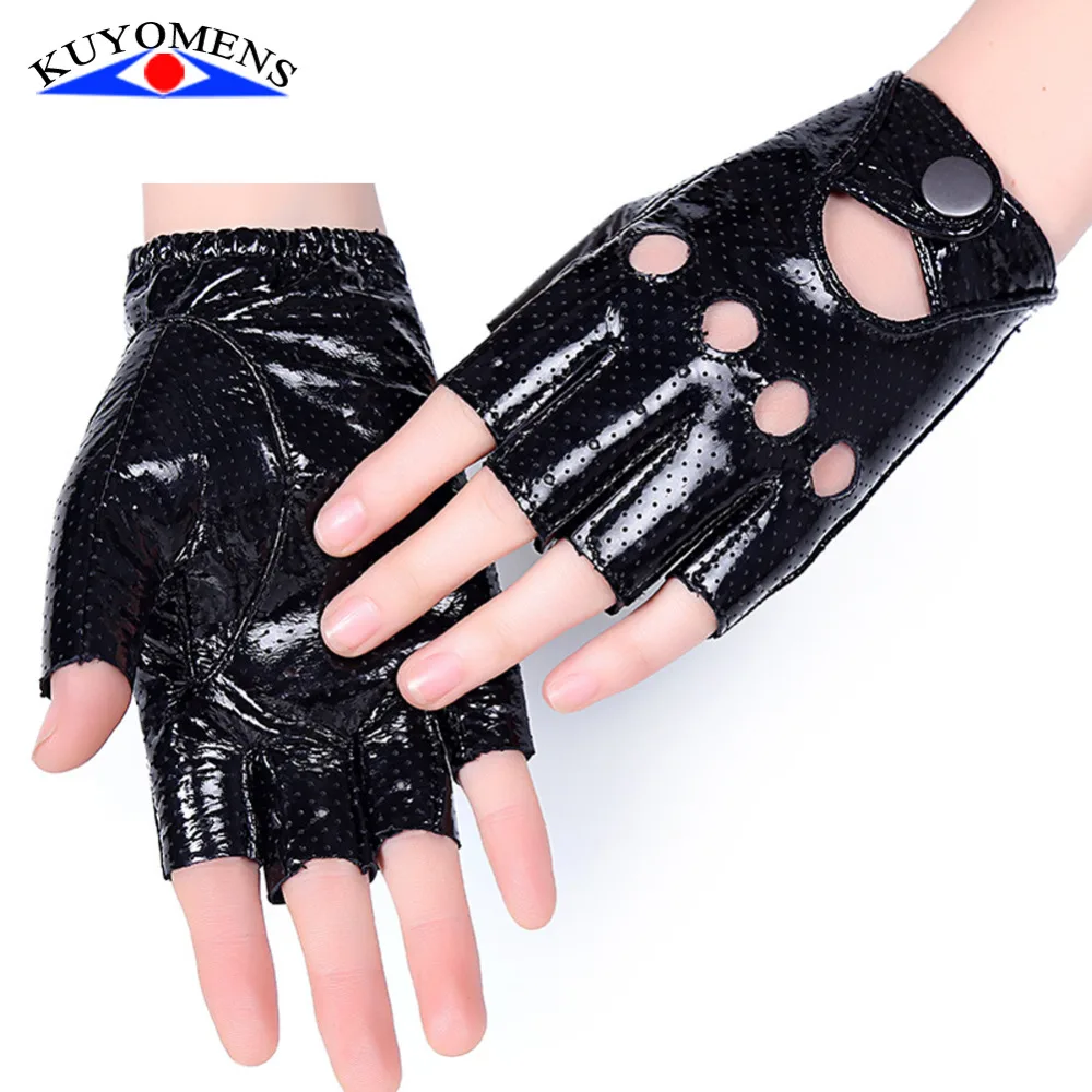 Street Dance Men and Women Deerskin Gloves Wrist Half Finger Glove