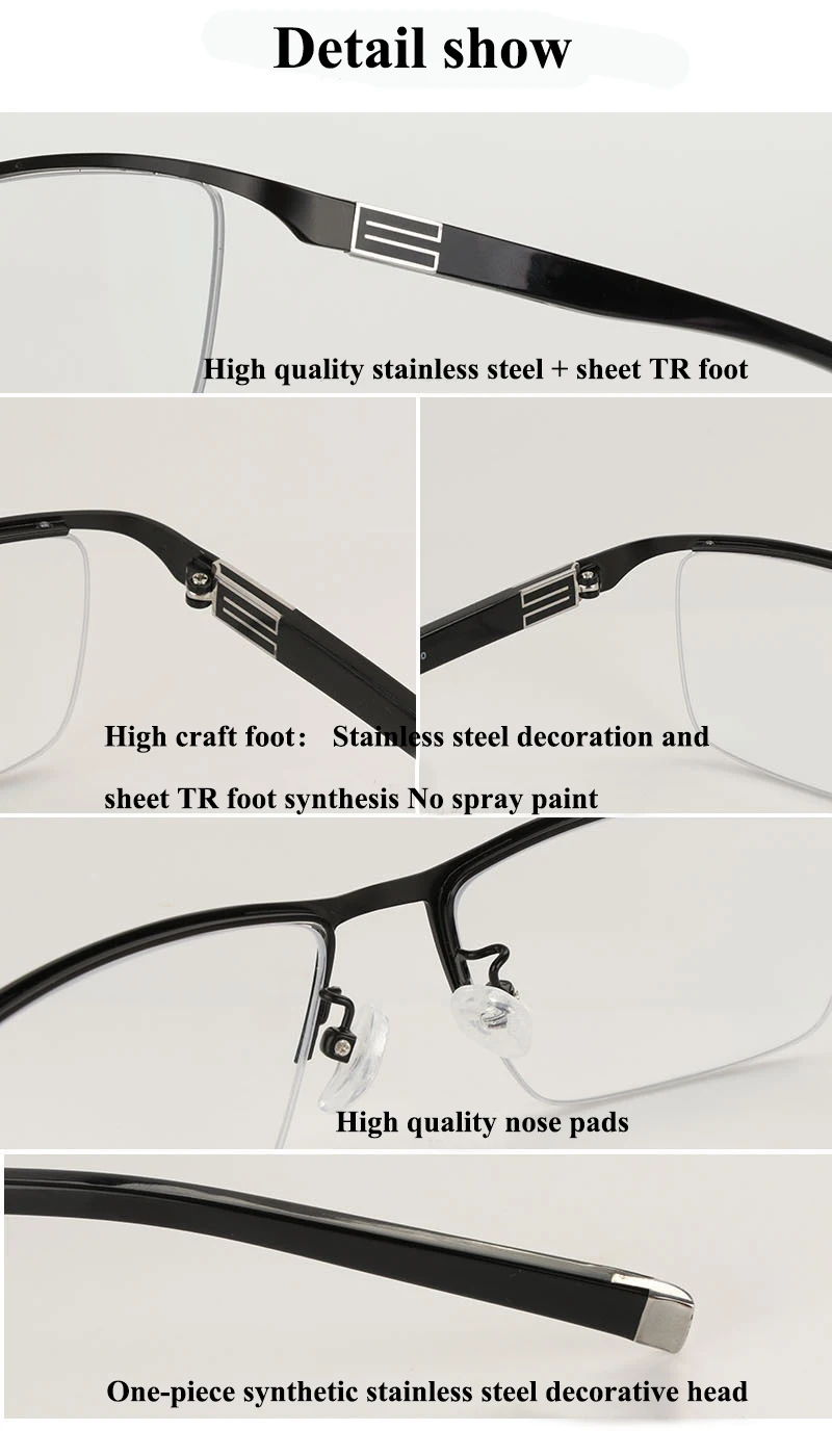 MEIXI полуоправа анти-УФ Асферические полимерные оправа из сплава фотохромные очки мужские деловые очки для чтения+ 1,25+ 1,75+ 2,75