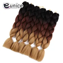 Eunice светлые синтетические волосы для вязания крючком плетеные твист Джамбо косы Омбрэ шиньон 2" крючком волосы для женщин