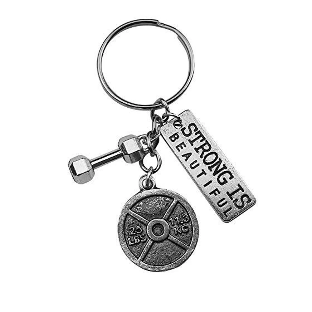 Фитнес-штанга для тренировок Cross Fit фитнес-штанга Dumbell брелок ключей | Украшения и