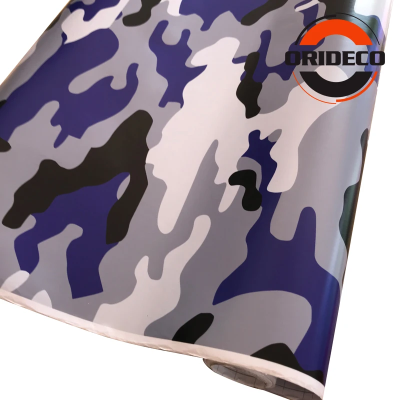 Blue black gray Snow camo vinyl car film 4