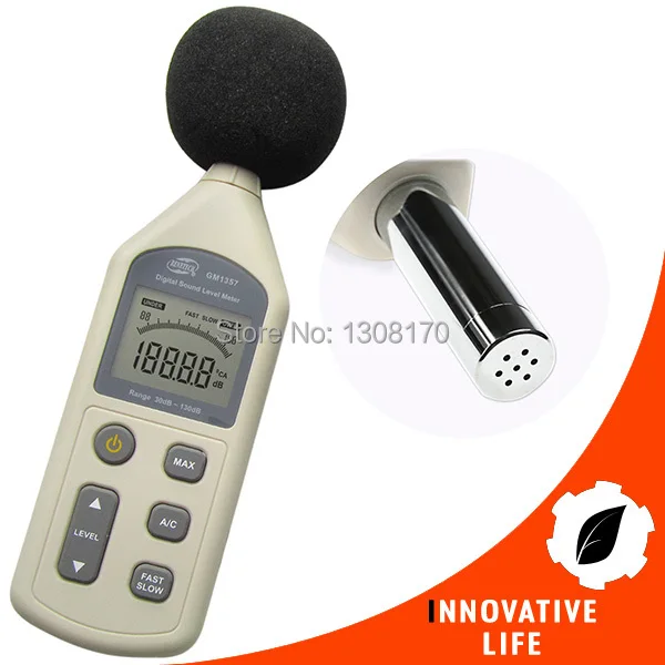 

Digital Sound Pressure Noise Decibel Level Meter AC & DC Analogy Tester 30-130dB Range Office Factory Tool