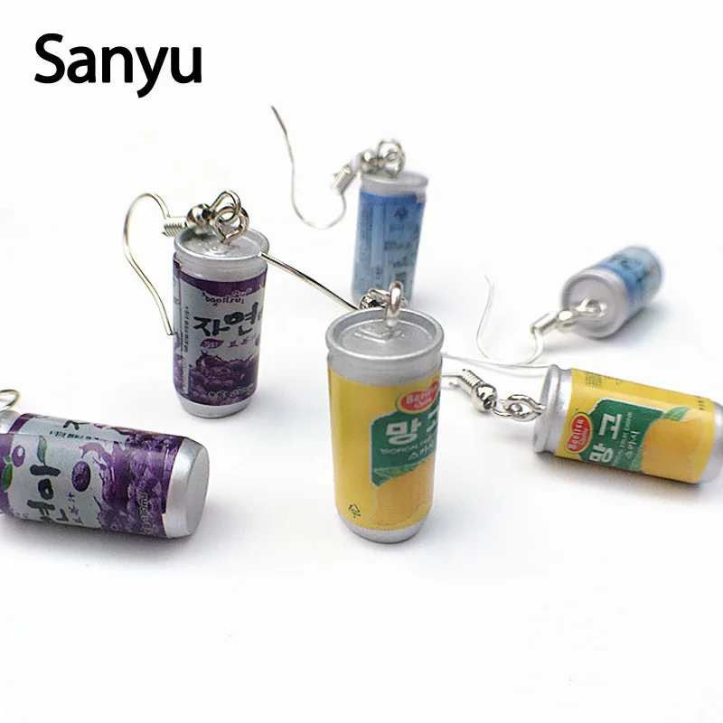 

Lovely Korean Style Fruit Juice Bottle Drop Earrings for Women Girls Funny Drink Food Dangle Earrings Fashion Brincos Wholesale
