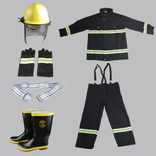 Cinq pièces équipement de lutte contre l'incendie costumes ignifuge haute température vêtements de protection contre l'incendie gants de protection chaussures casque