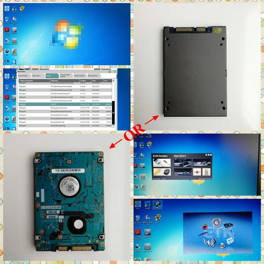 

For BMW Icom Next A2+B+C V09.2019 Software ISTA-D 4.18 ISTA-P 3.66 Inpa 500GB HDD / 480GB SSD win7 64bit with Expert Mode