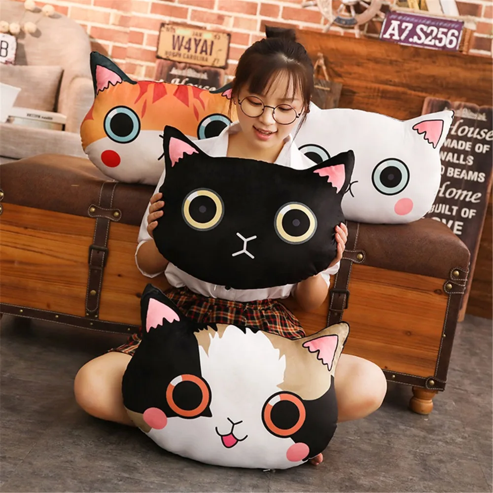 45*30cm Soft Cat Plush Toy Pillow Stuffed Animal Kitty Sofa Cushion Bed Toys Children Gift Or Bedroom Decoration | Игрушки и хобби