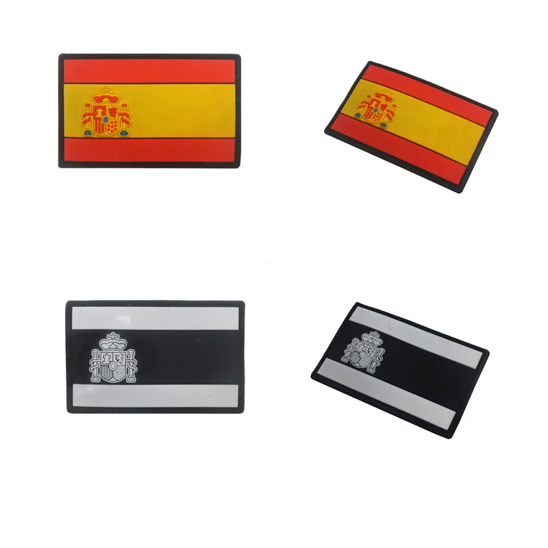 ПВХ Испанский флаг стикер водонепроницаемый патч тактический Открытый наплечный стикер s наклейки на наручную повязку кронштейн одежды белый светящийся