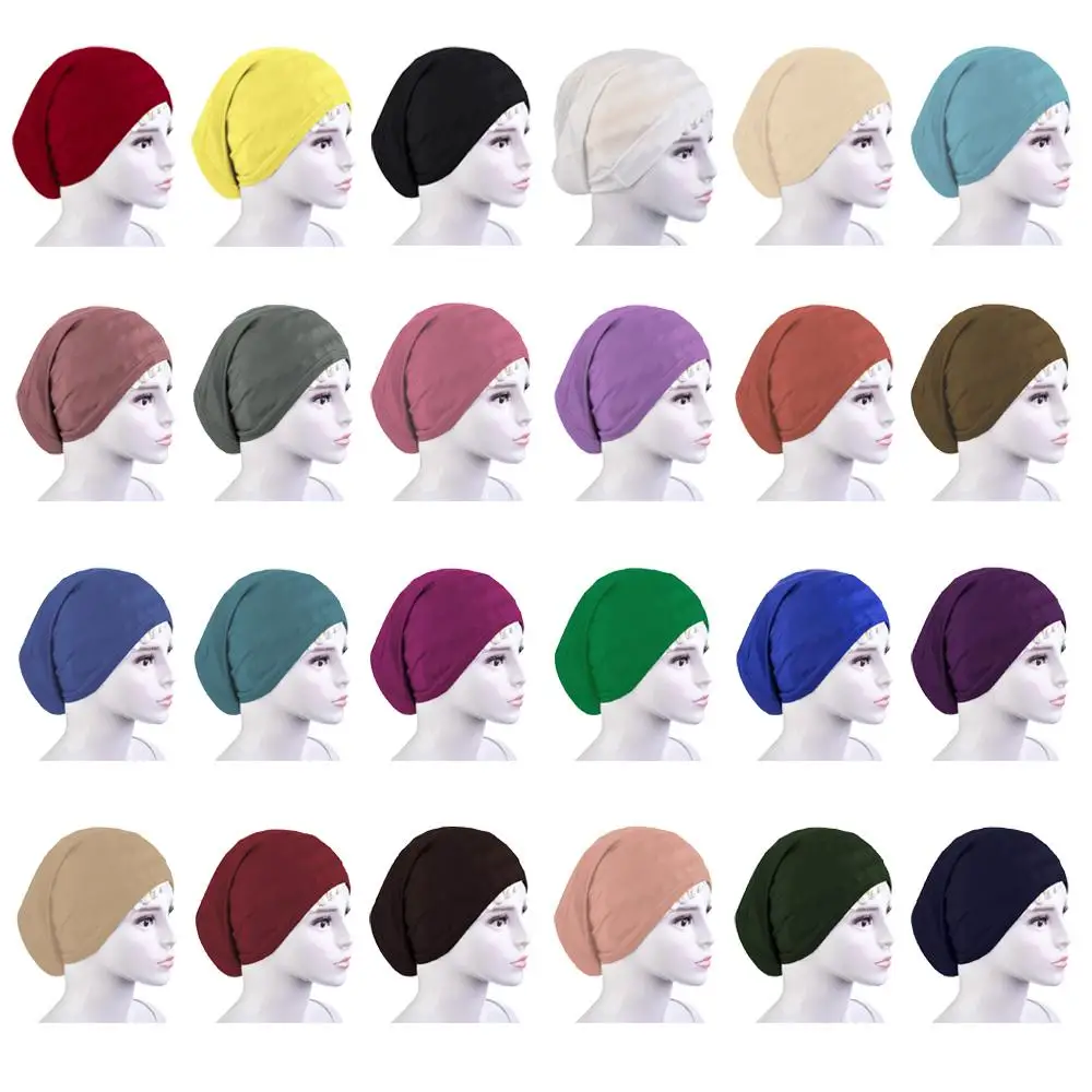 

Fashion Solid Color Turban Wrap Cheveux Women Bonnet India Hat Muslim Ruffle Cancer Chemo Beanie Turban Wrap Cap Femme Musulman