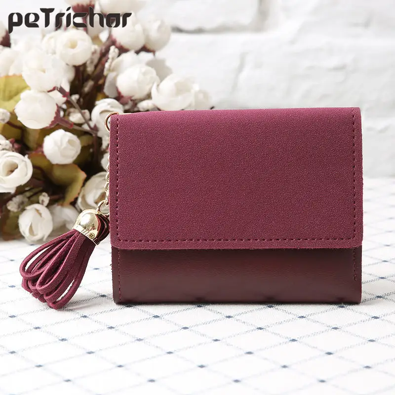 

Vintage Style Tassel Women Wallets Synthetic Leather Ladies Small Wallet Card Holder Purse Wholesale