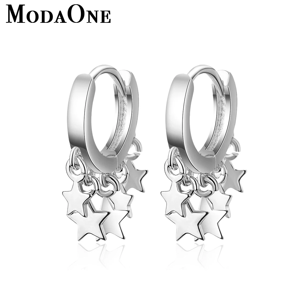 

ModaOne Star 925 Sterling Silver Earrings For Women Gold Tassel Earring Trendy Fashion Jewerly Aretes De Mujer