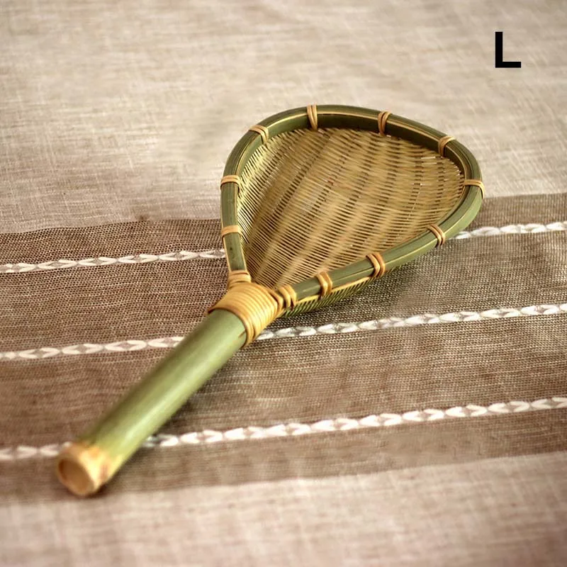 Горячая бамбуковая плетеная дуршлаг натуральная ручная тканая фильтровальная ложка для лапши LSK99