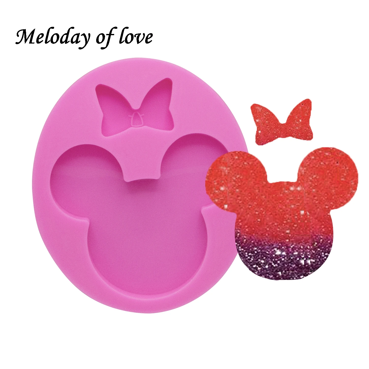 

DIY Shiny Bow Mouse head Sugarcraft Silicone Mold Fondant Forms Baking Chocolate Cake Decorating Tools Resin Clay Mold DY0075